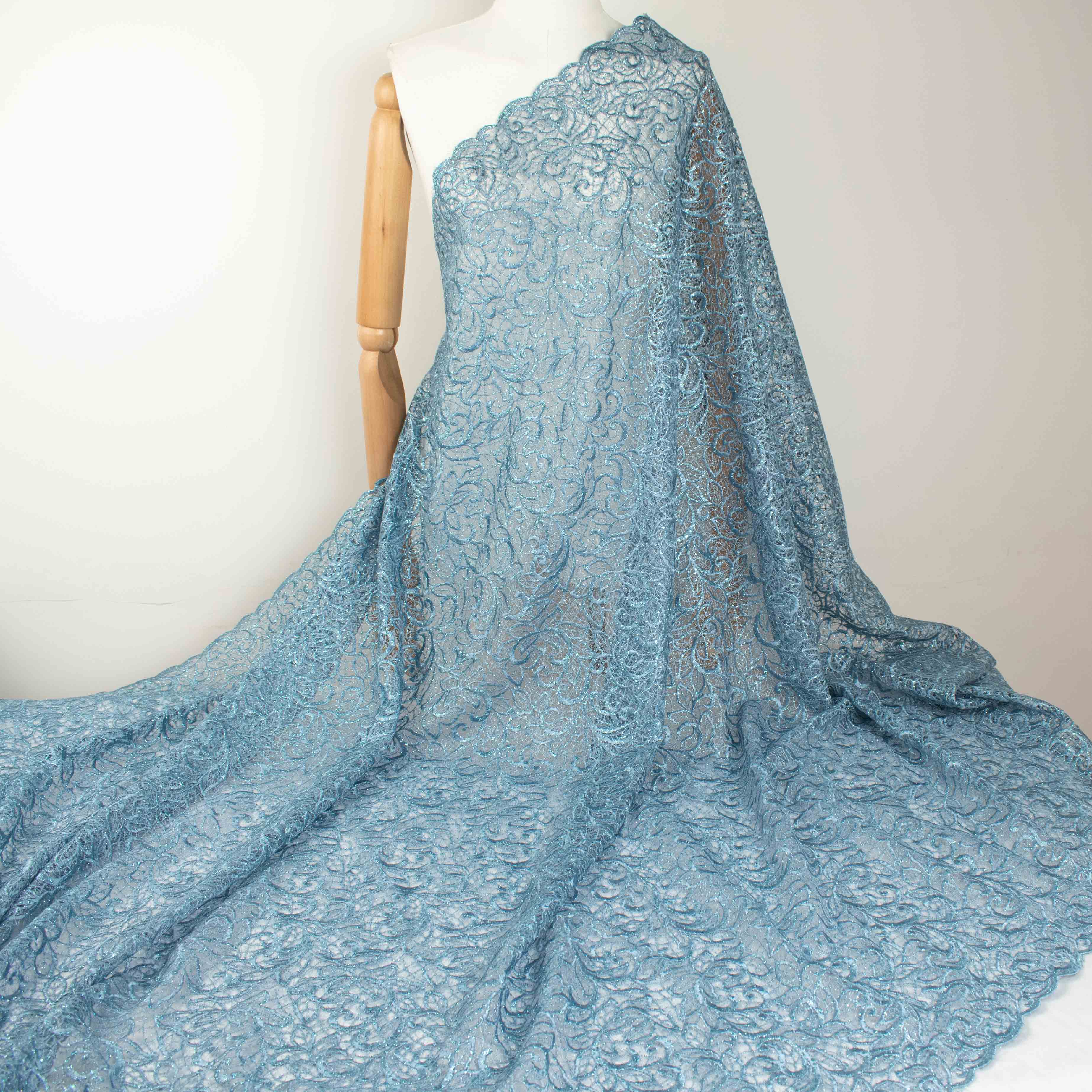 Glitter Guipure Lace Blue