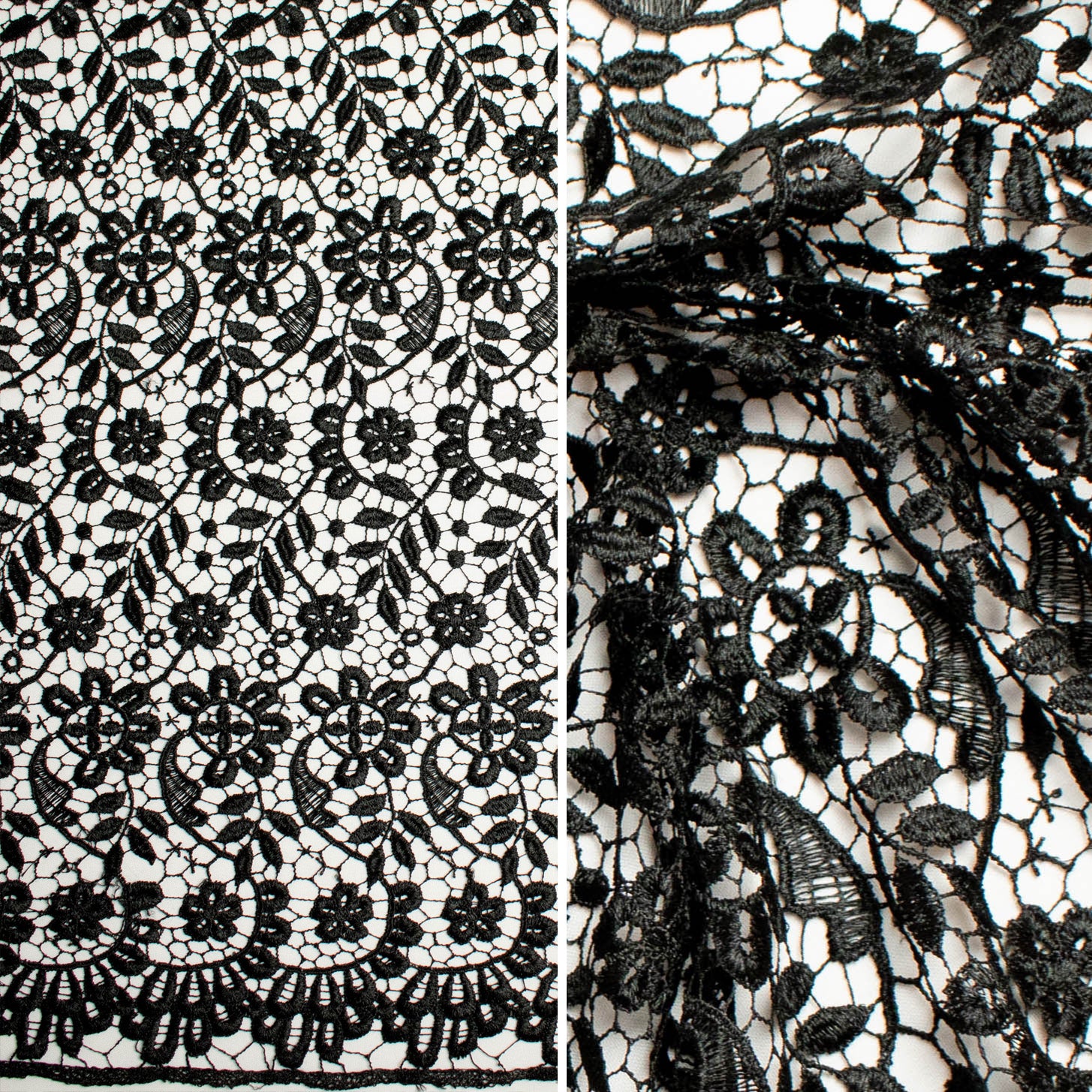 Guipure Lace Design 714913 Black