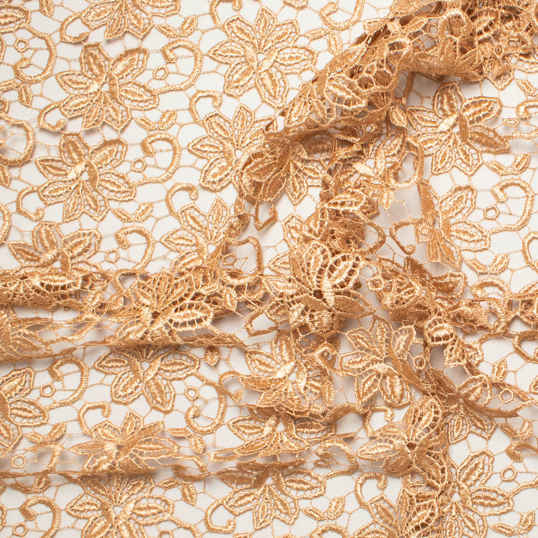 Guipure Lace Design 714516 Tan