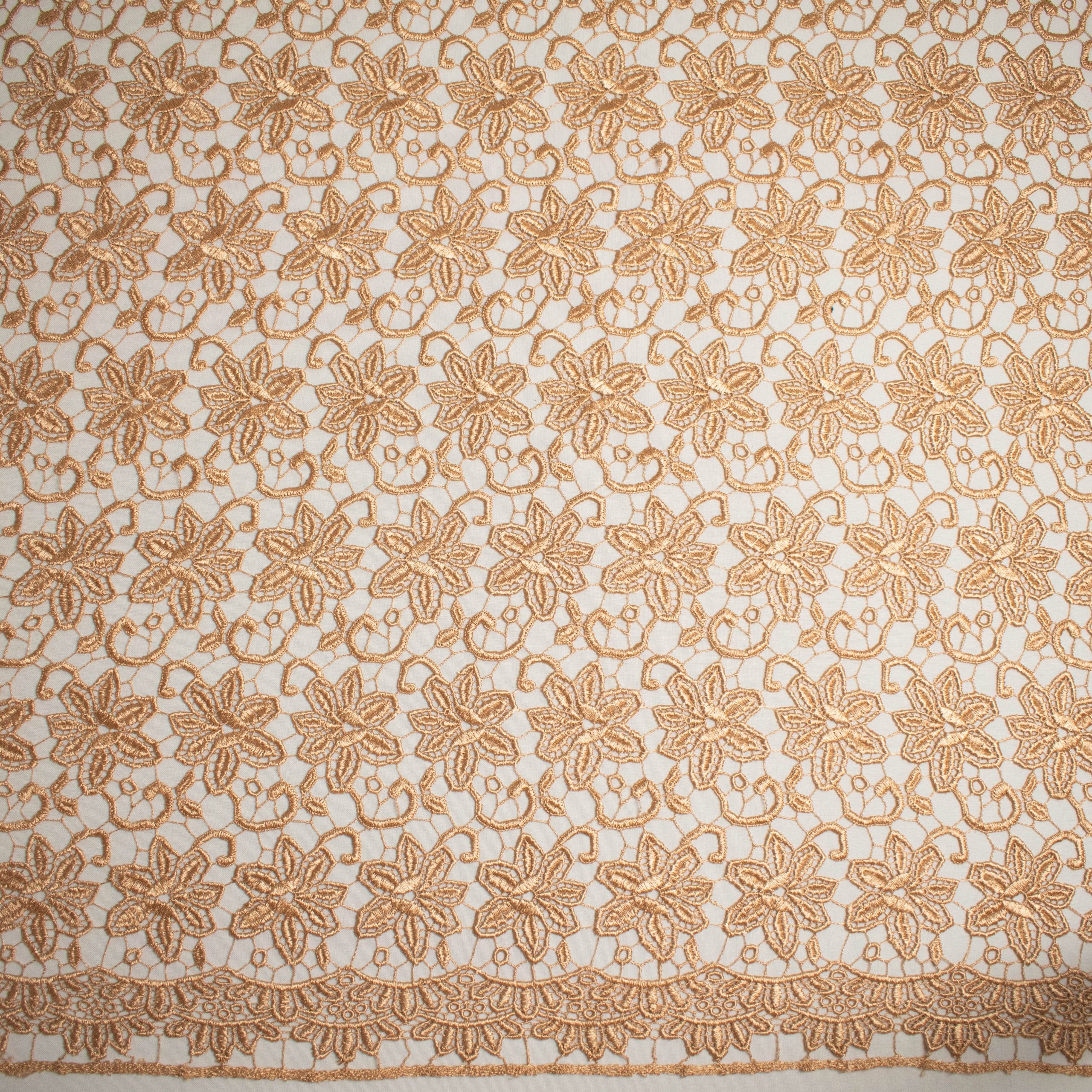 Guipure Lace Design 714516 Tan