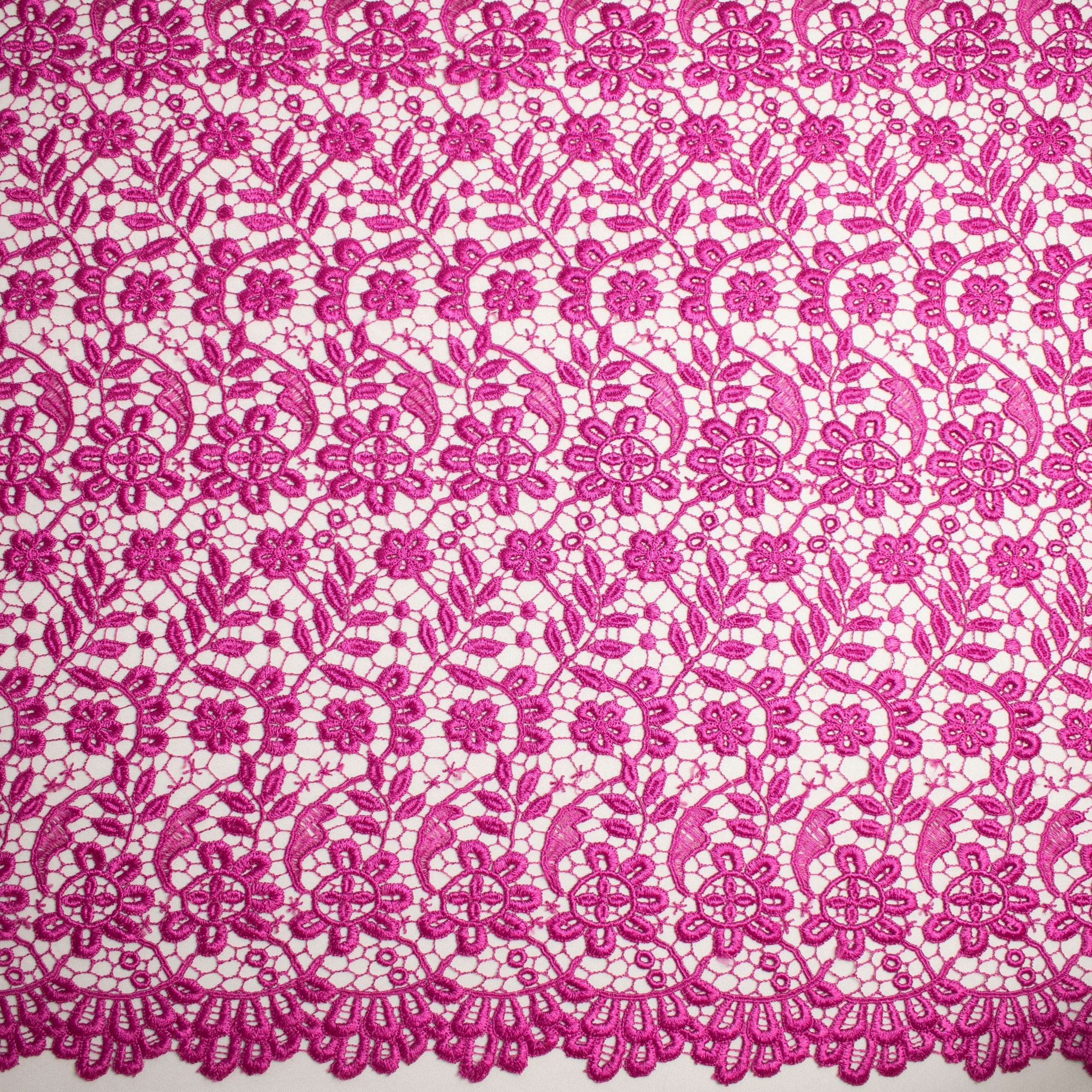 Guipure Lace Col-Creise Pink