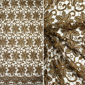 Guipure Lace Design 714516 Cocoa