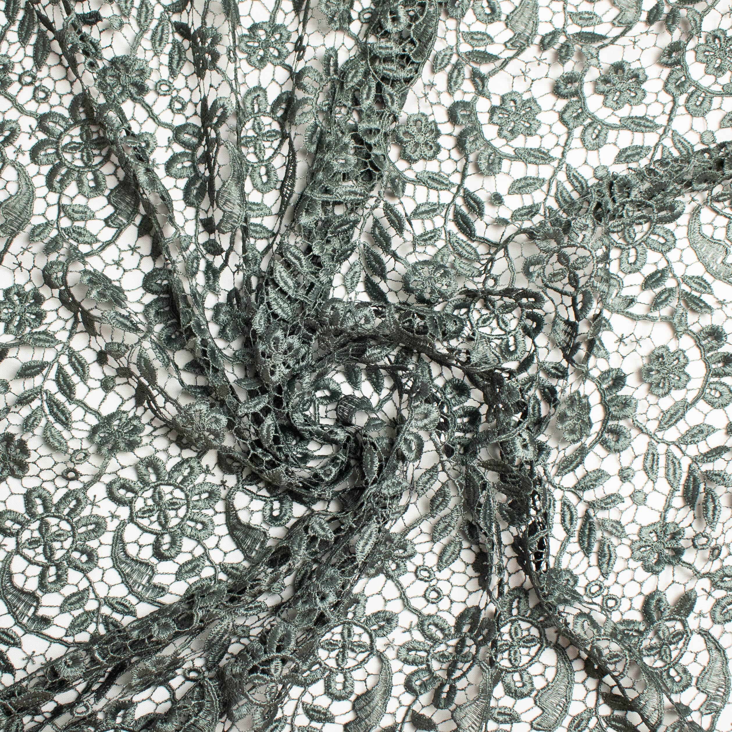 Guipure Lace Col-Dark Grey