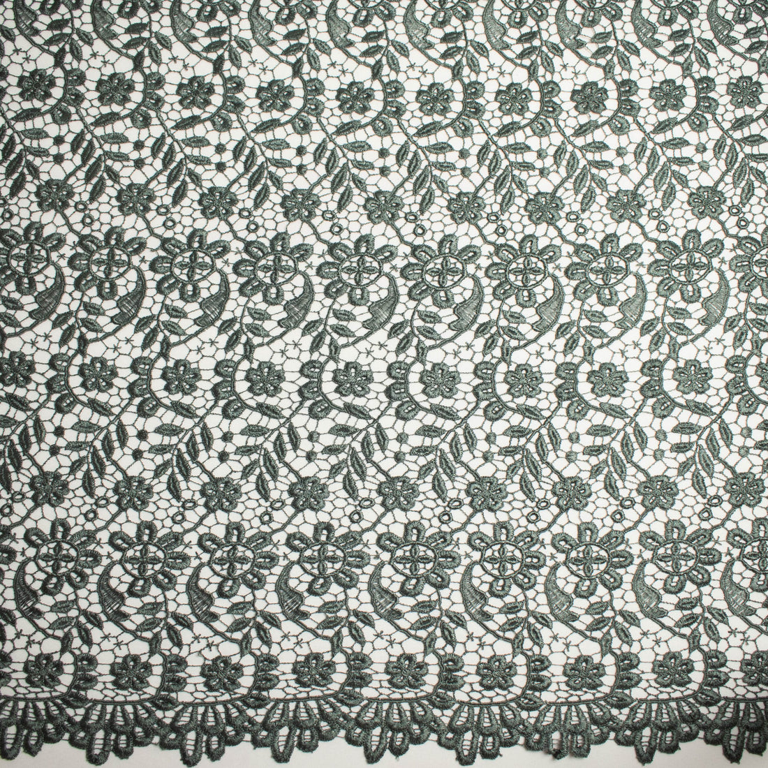 Guipure Lace Col-Dark Grey