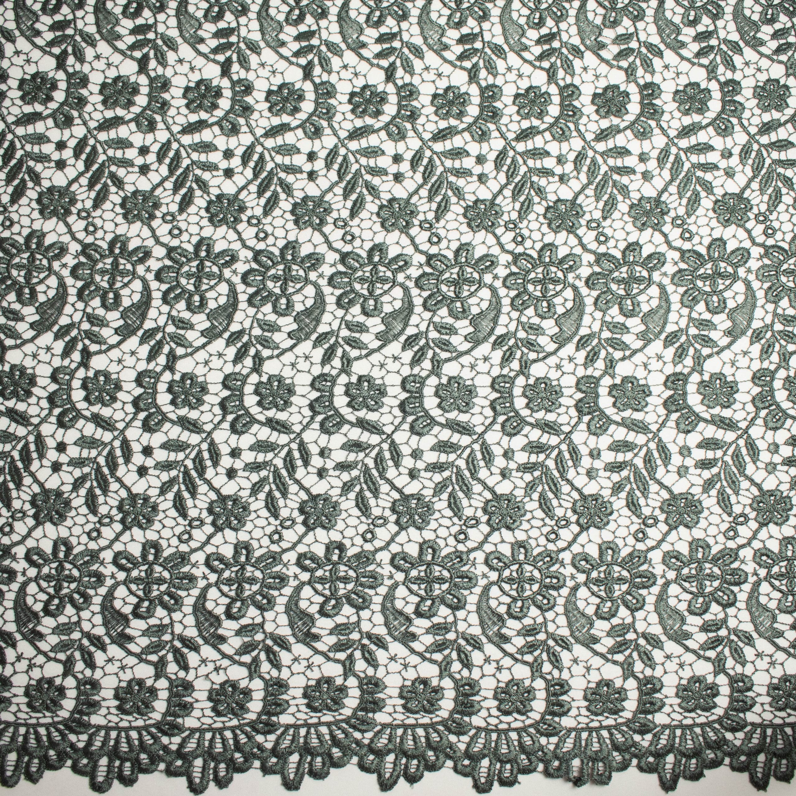 Guipure Lace Col-Dark Grey