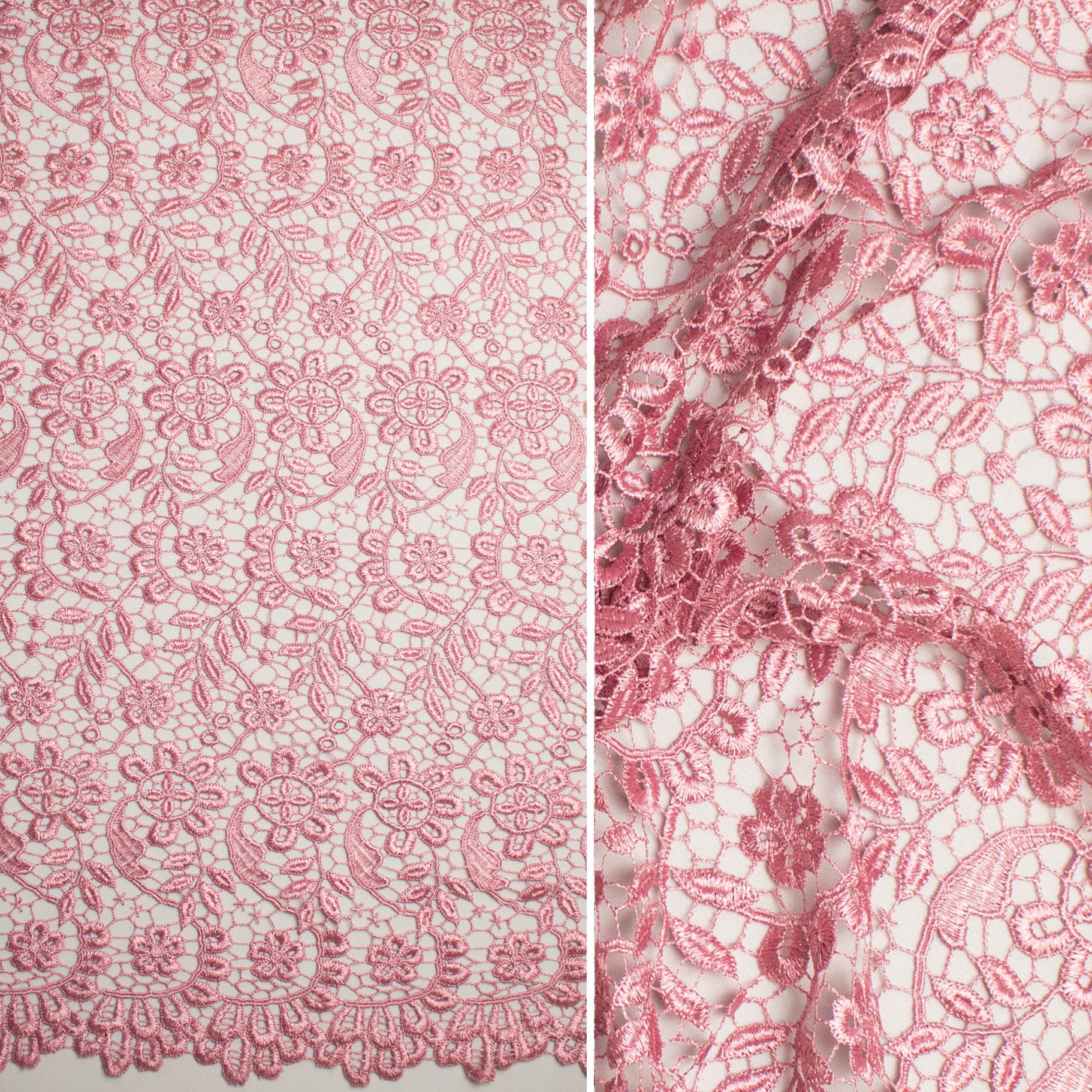 Guipure Lace Col-Dusty Pink