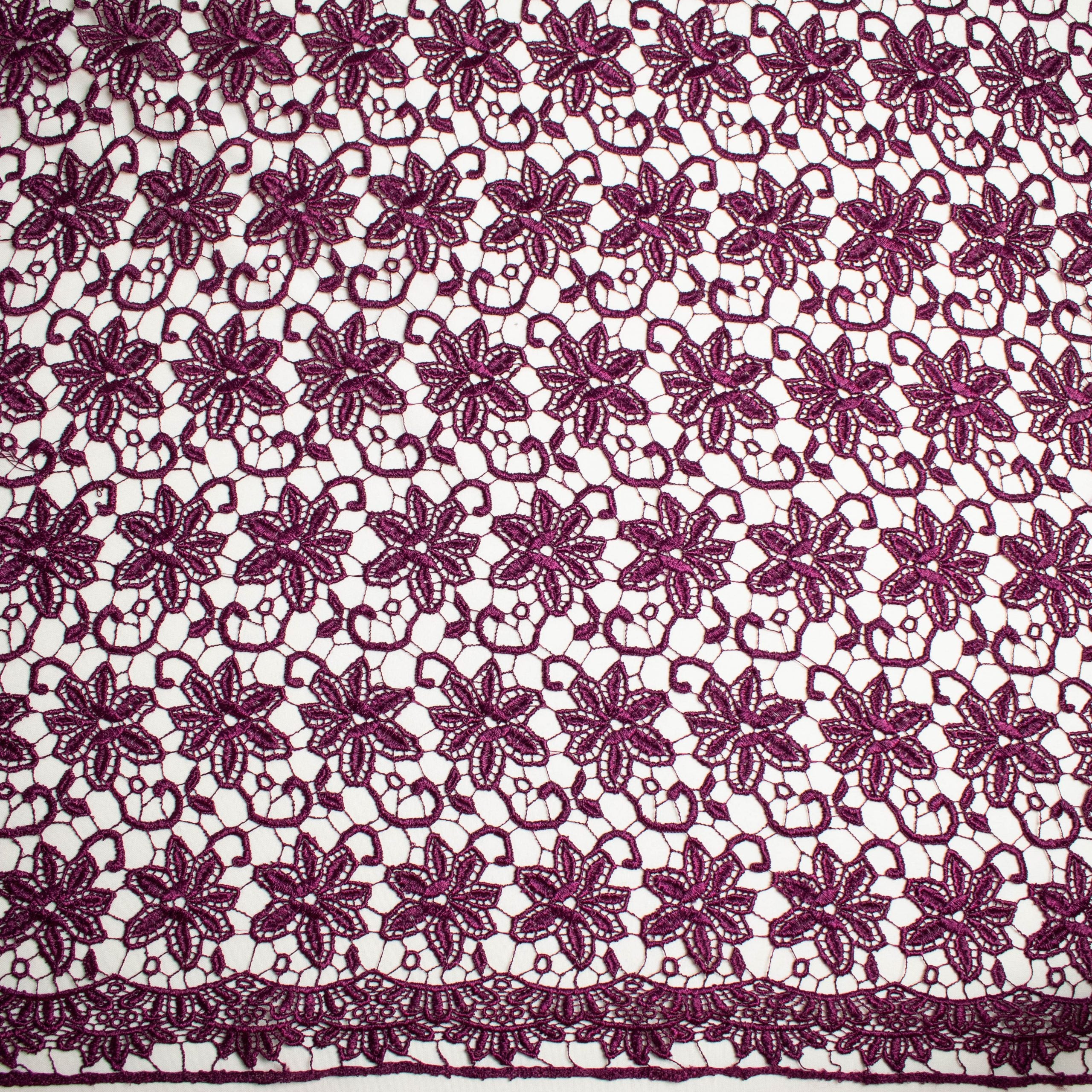 Guipure Lace Col-Plum