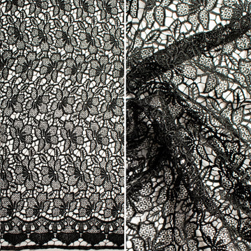 Guipure Lace Design 714517 Black