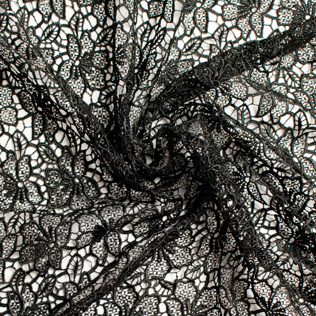 Guipure Lace Design 714517 Black