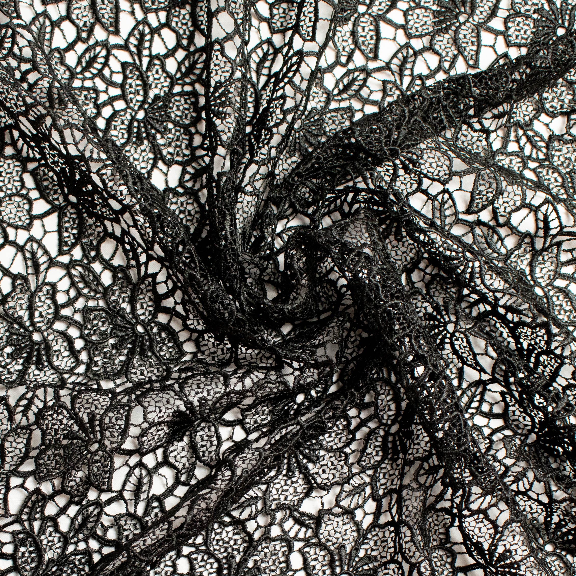 Guipure Lace Design 714517 Black