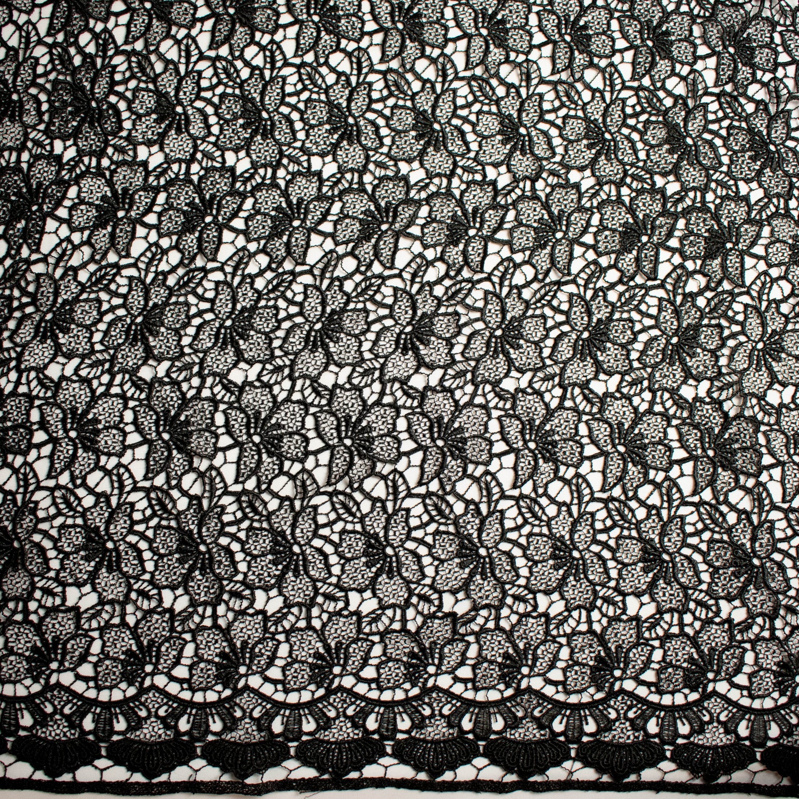 Guipure Lace Design 714517 Black