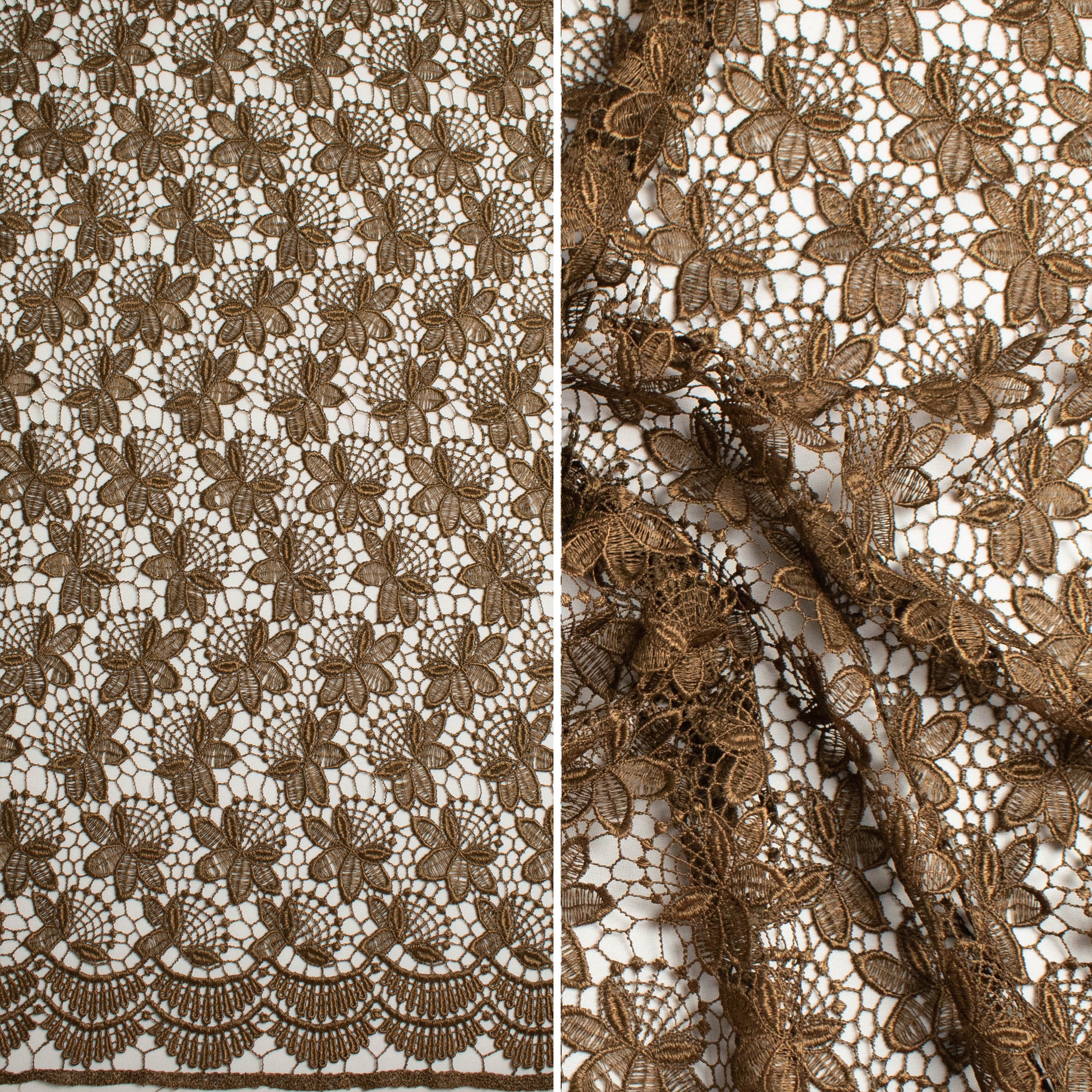 Guipure Lace Design 714518 Cocoa