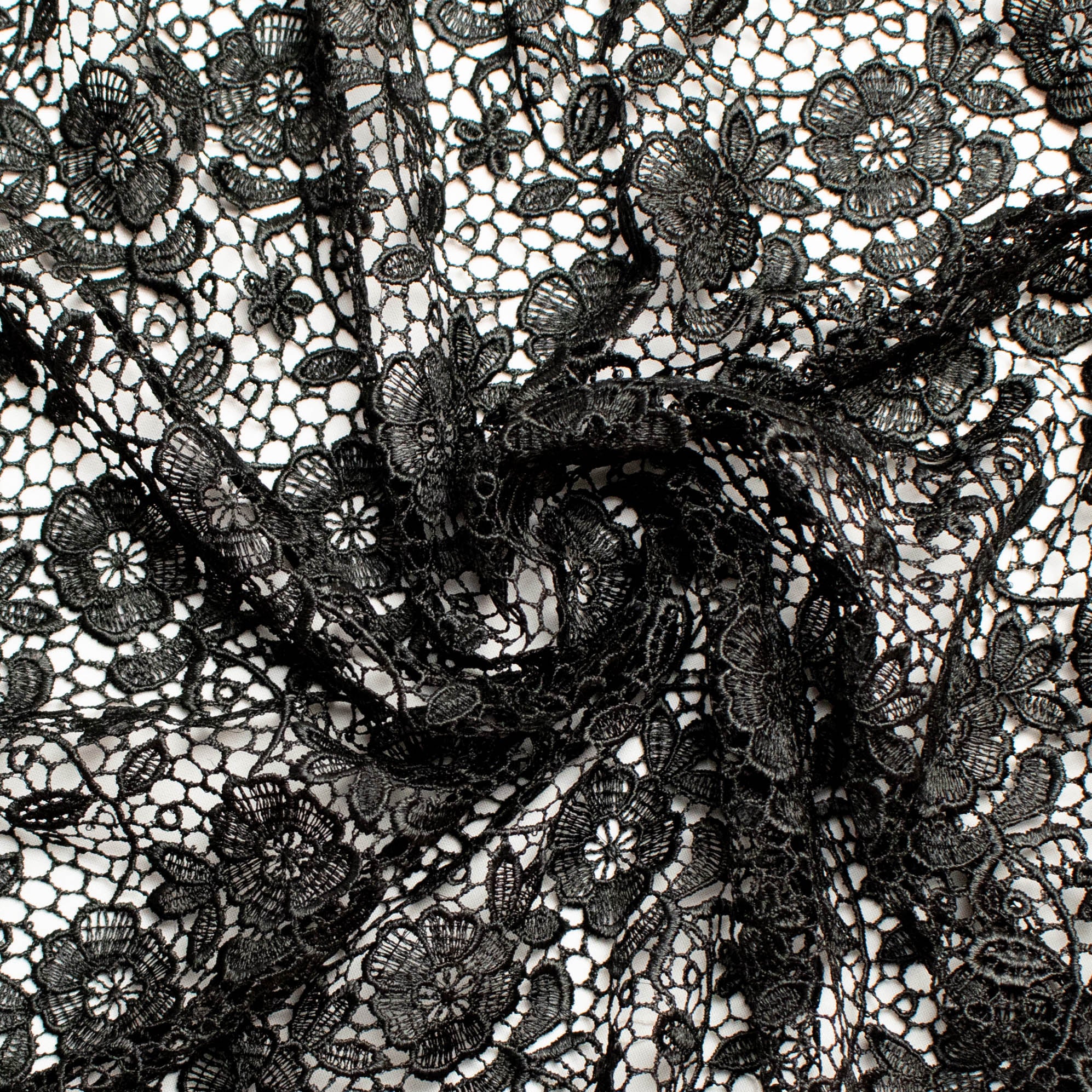 Guipure Lace Design 714519 Black