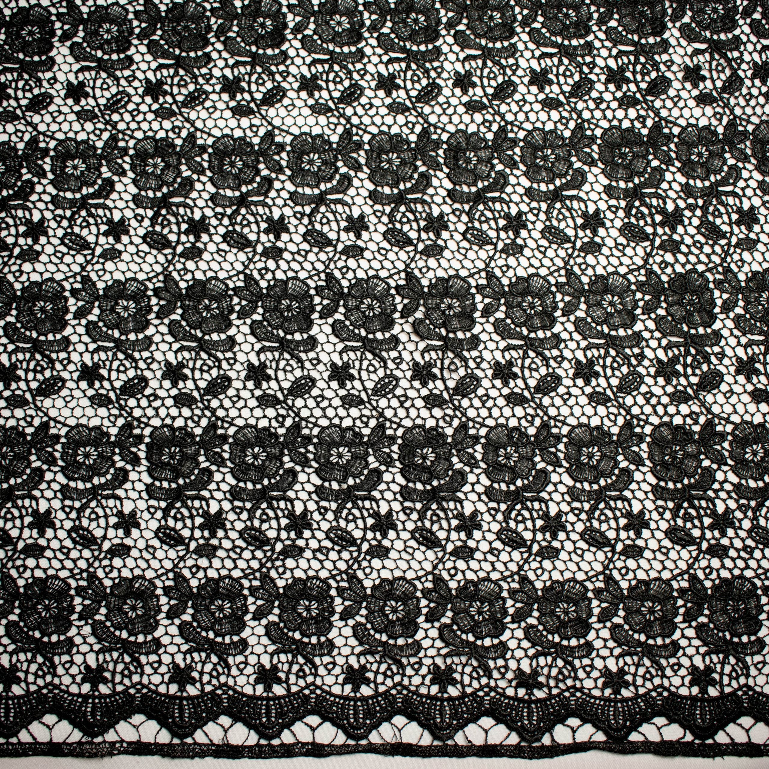 Guipure Lace Design 714519 Black