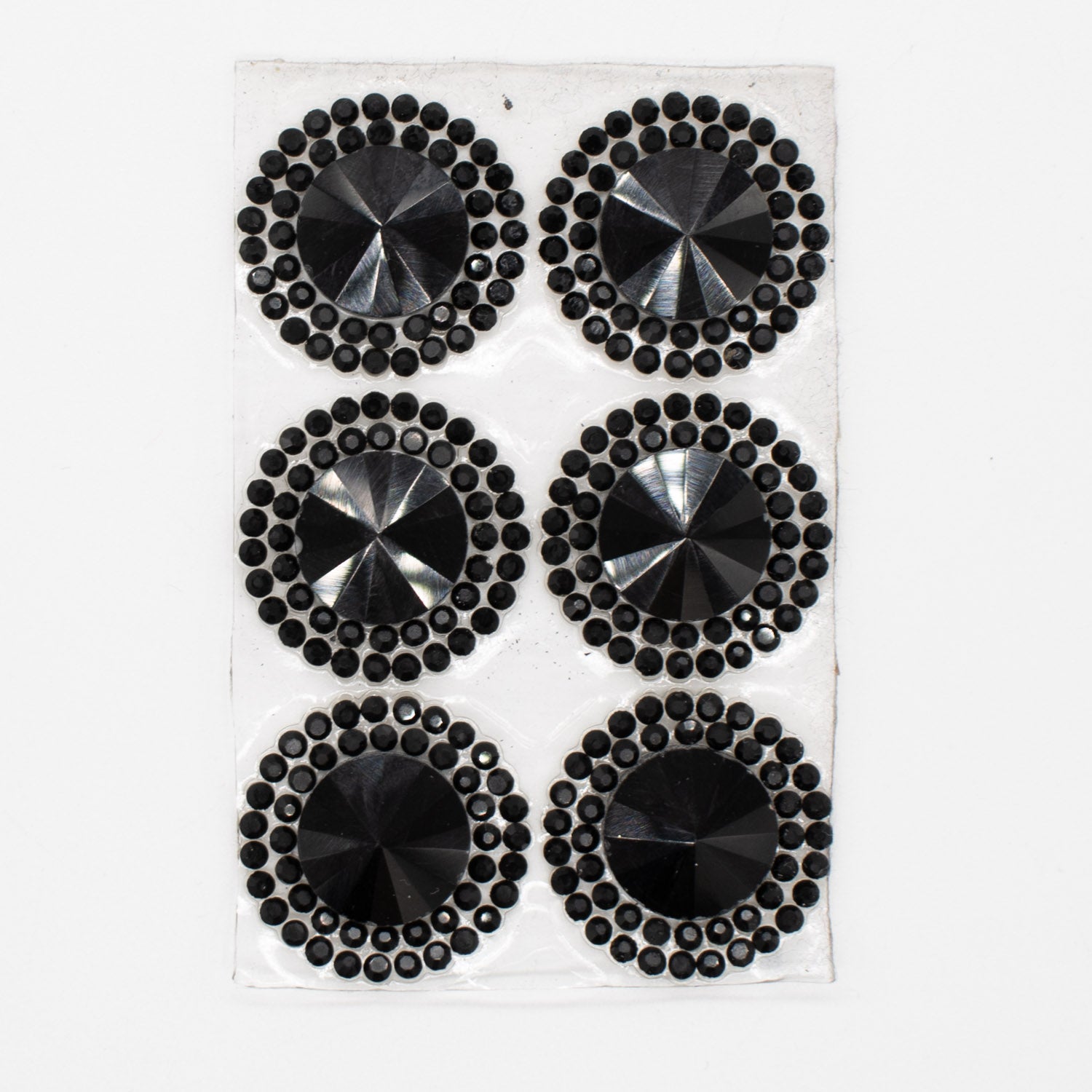 Black Round Diamante Iron-on Motif 2CM