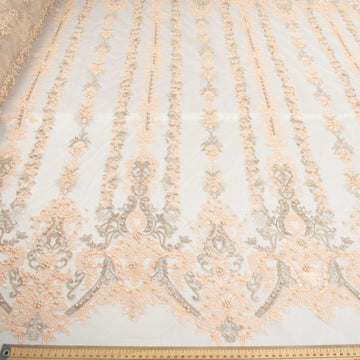 Heavy Pearl Metallic Embroidered Lace Skin