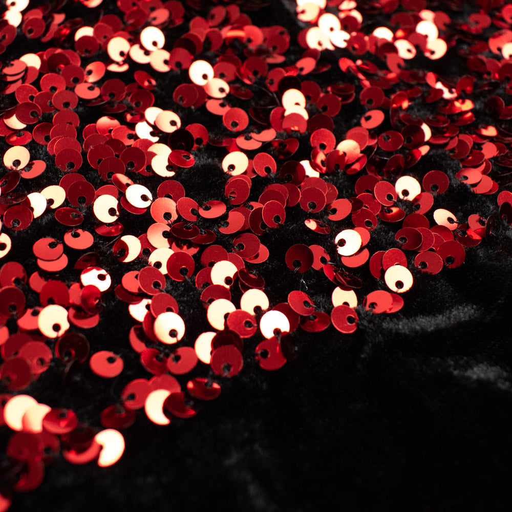 Heavy Sequin Spangle on a Premium Stretch Velvet Base