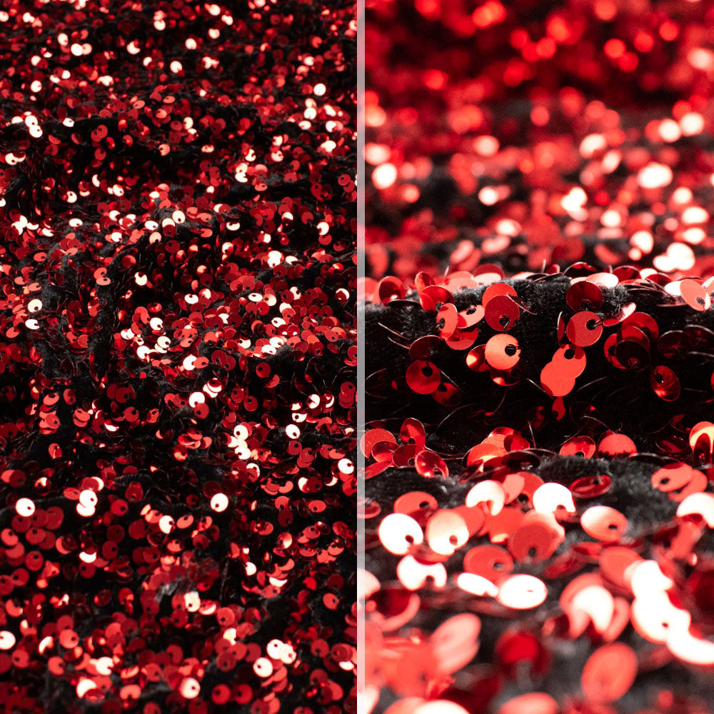 Heavy Sequin Spangle on a Premium Stretch Velvet Base