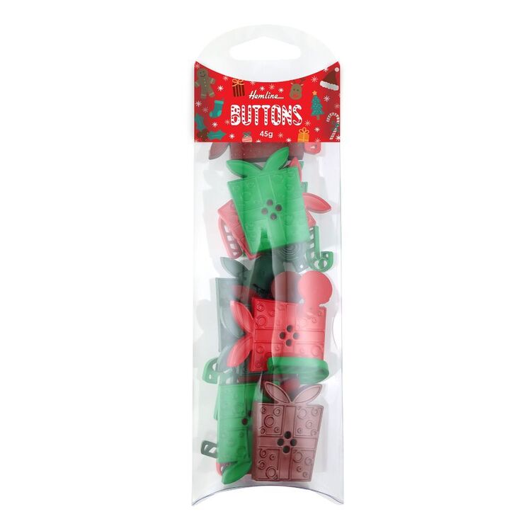Hemline Assorted Christmas Buttons Wrapped Gift Box & Candy Cane 45g