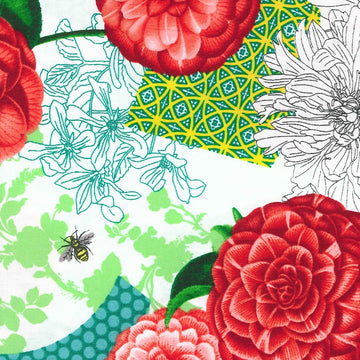 Hoffman California Fabrics Nasturtium Bohemia Bees & Flower Cotton Prints