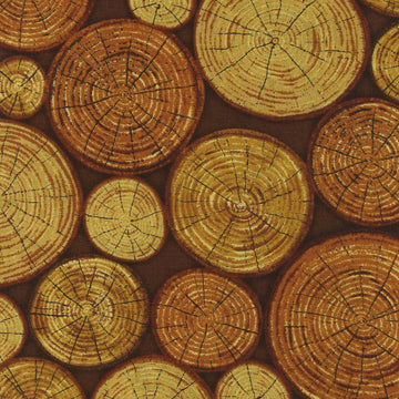 Hoffman California Fabrics Woody Brown Annual Growth Ring Cotton Prints