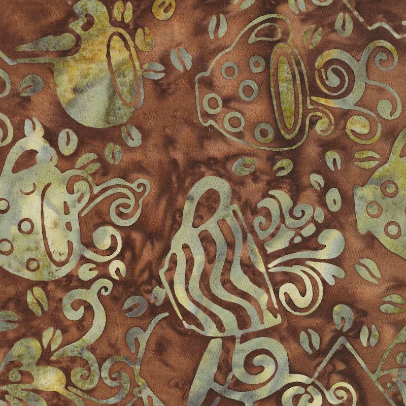 Hoffman California Fabrics Havana Bali Handpaints Brown Batik Coffee Cotton Prints