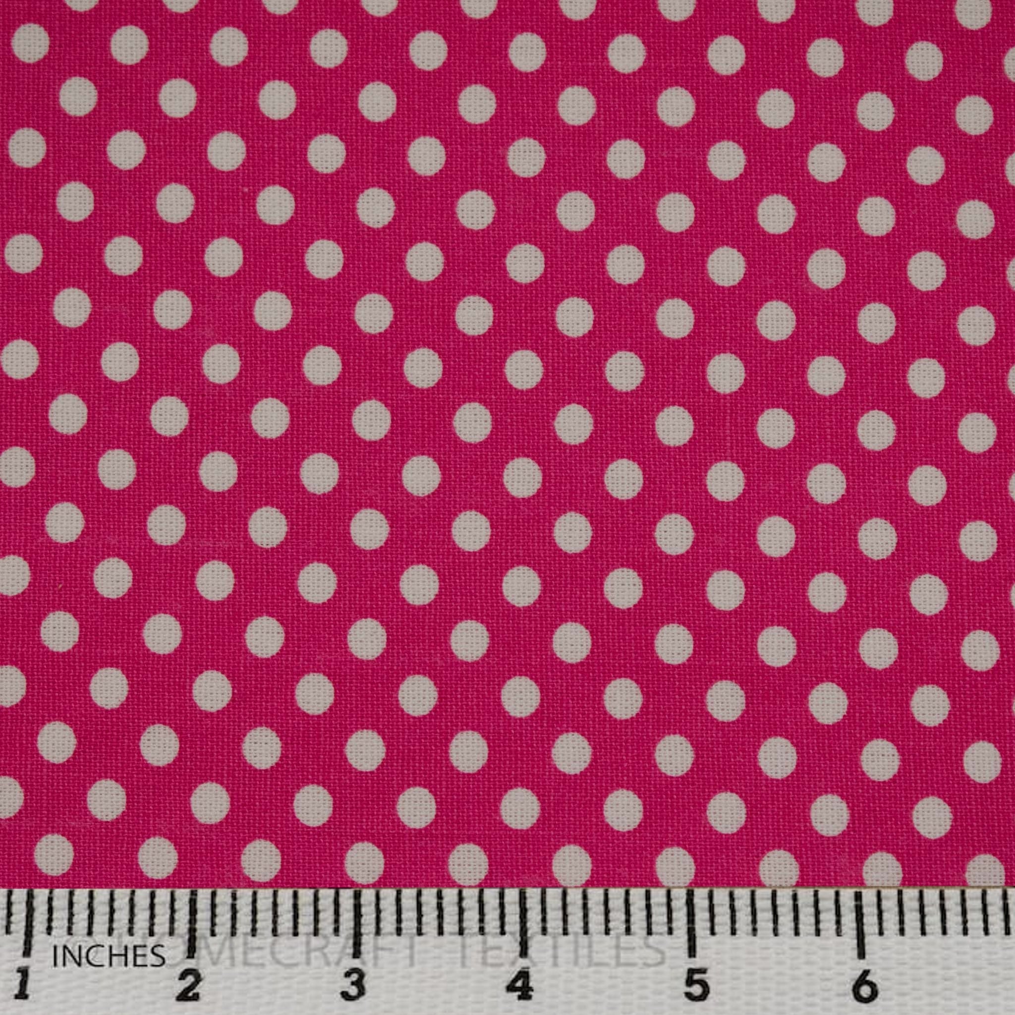 Hot Pink Bright Dots Cotton Canvas Print