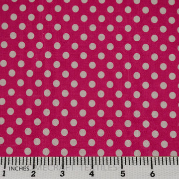 Hot Pink Bright Dots Cotton Canvas Print