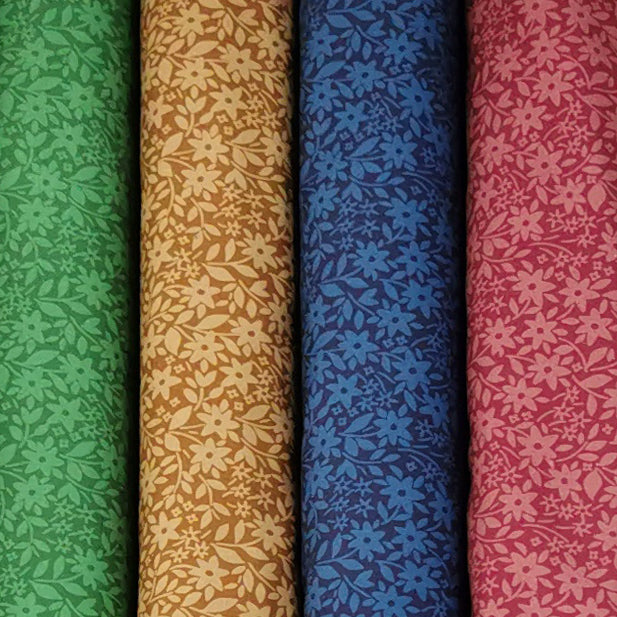 Provence Collection #04 Small Floral Vines on Light Brown Cotton Prints