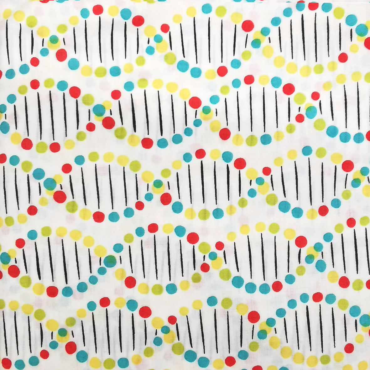 In the Beginning Fabrics Chromatics M.McCulloch Gene Symbol on White Cotton Prints