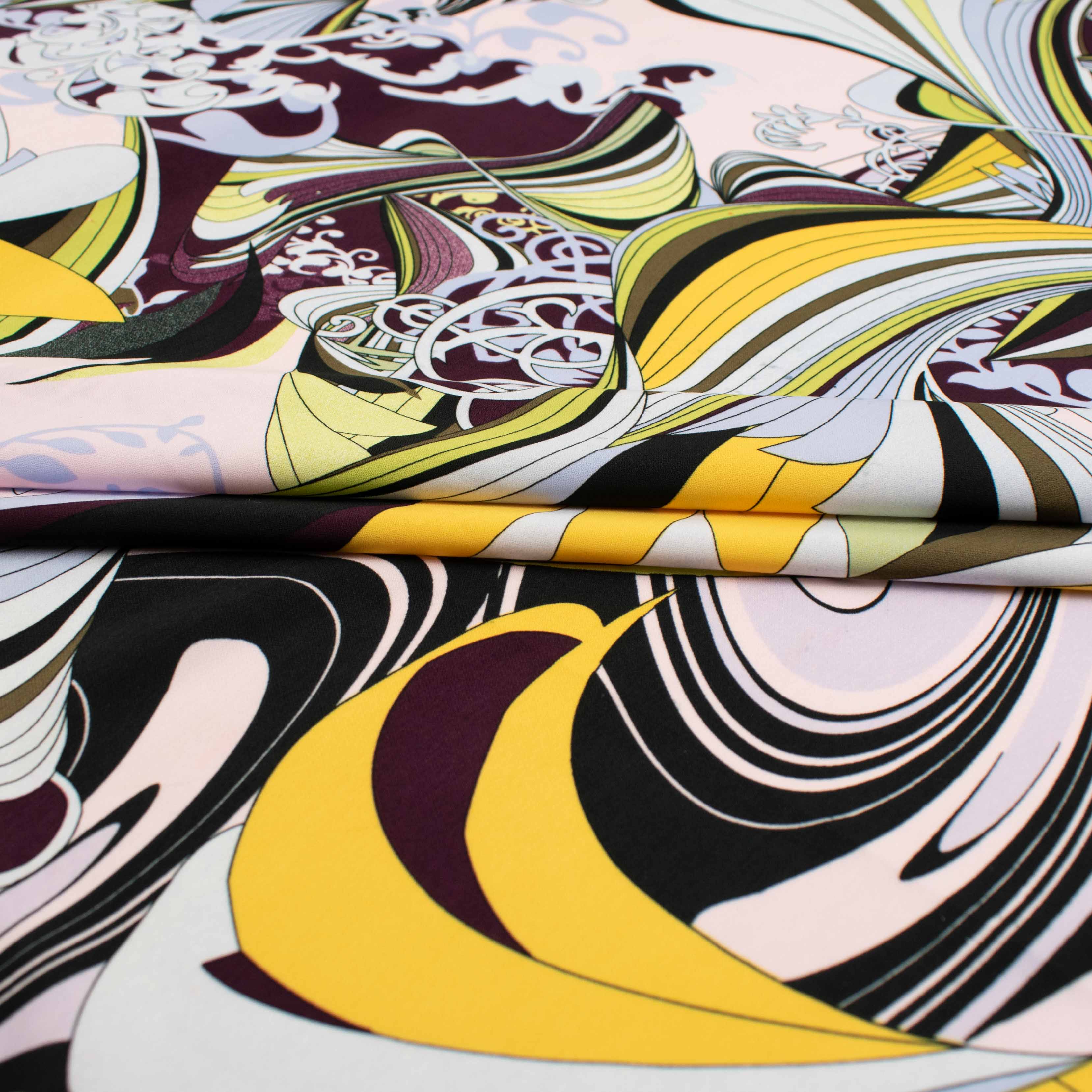 Ice Wash Prints Design-692 Yellow & Grey