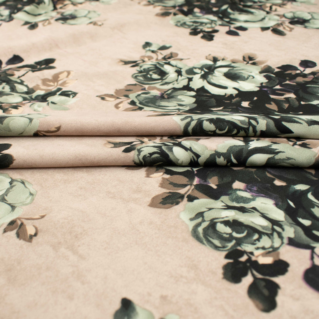 Ice Wash Prints Design-707 Grey Flowers on Latte