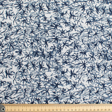 Quilter's Own Indigo Leaf on White Cotton Prints
