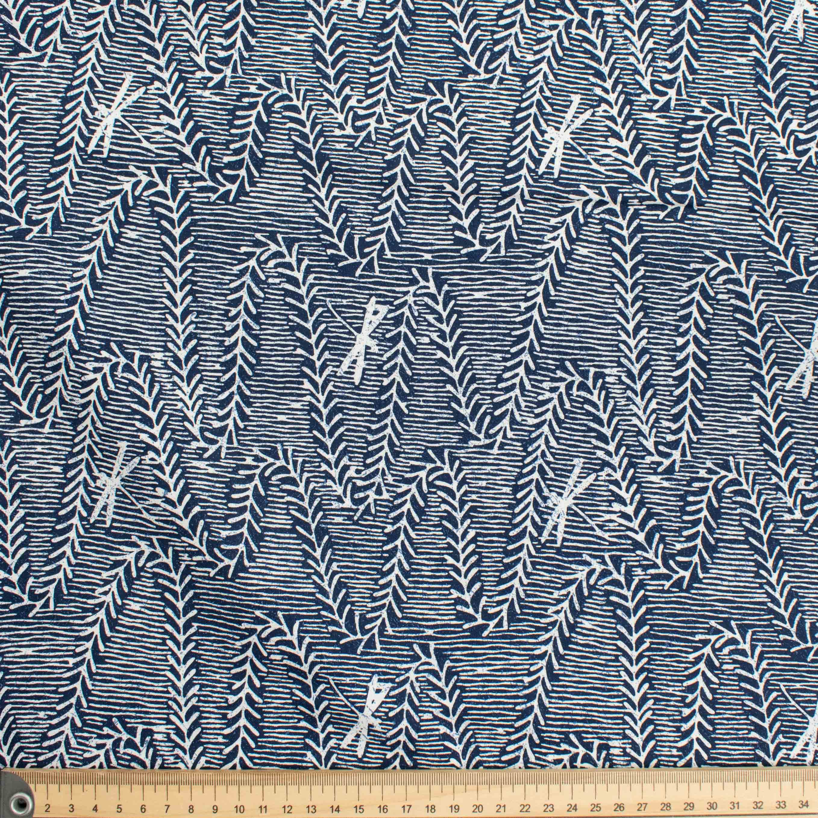 Quilter's Own Indigo Weave Leaf & Fly Dragon Cotton Prints