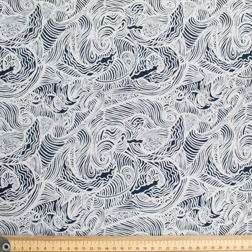 Quilter's Own Indigo Ocean Weave Cotton Prints