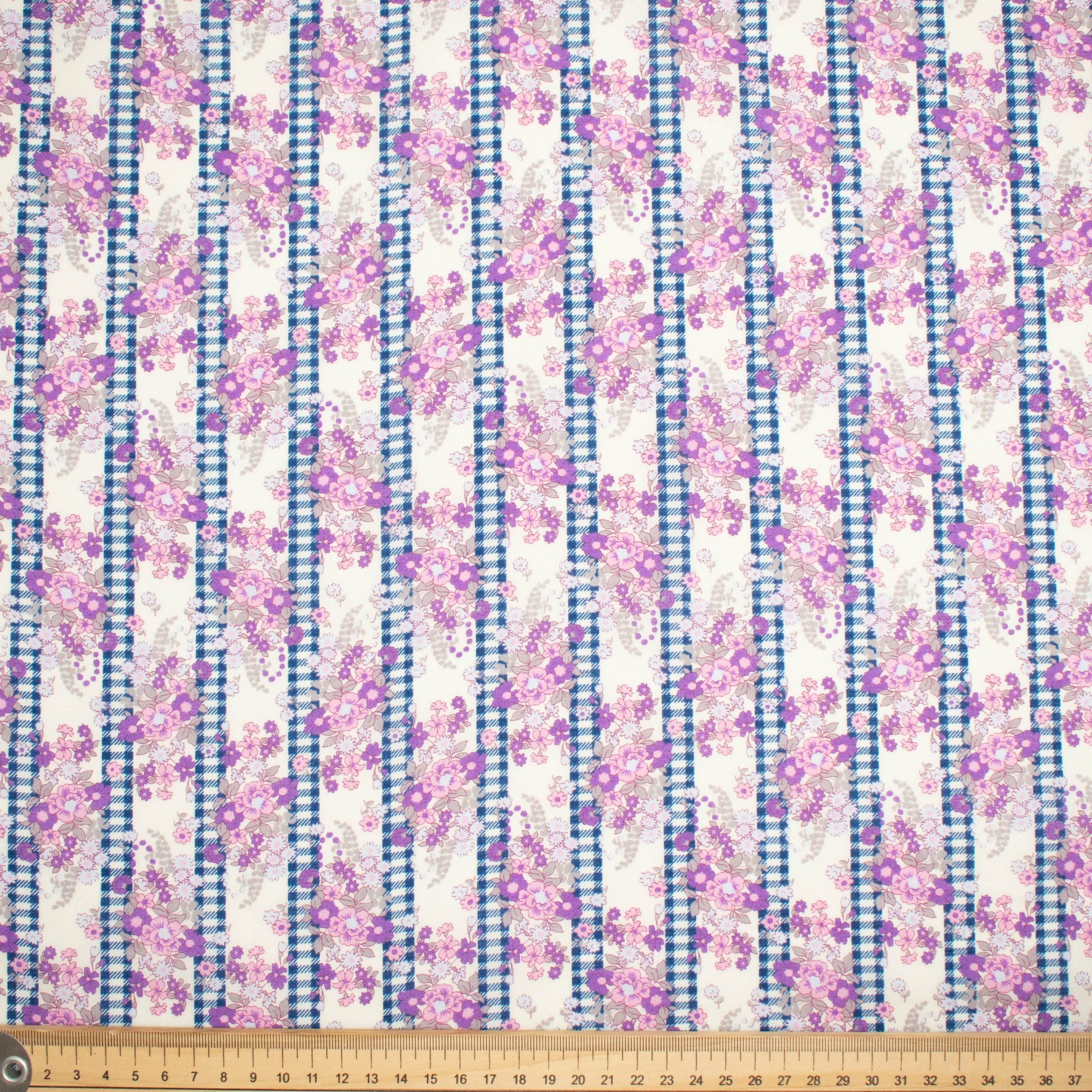 Japanese Pure Cotton Lawn Floral Stripe Prints Design-91