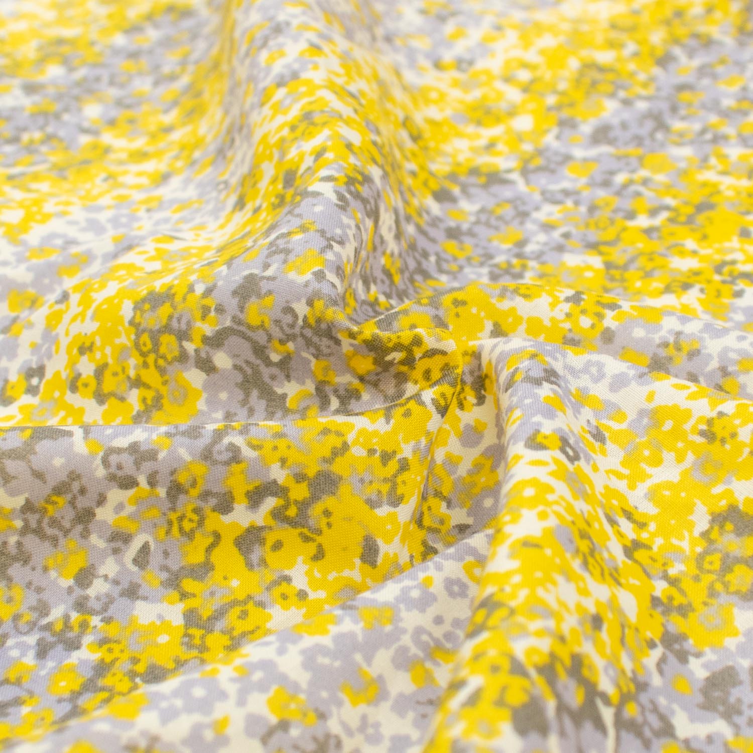 Japanese Pure Cotton Lawn Prints Design-151 Yellow & Grey Abstract Stripes