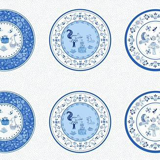 Lewis & Irene Teatime Little Plates Panel Cotton Prints