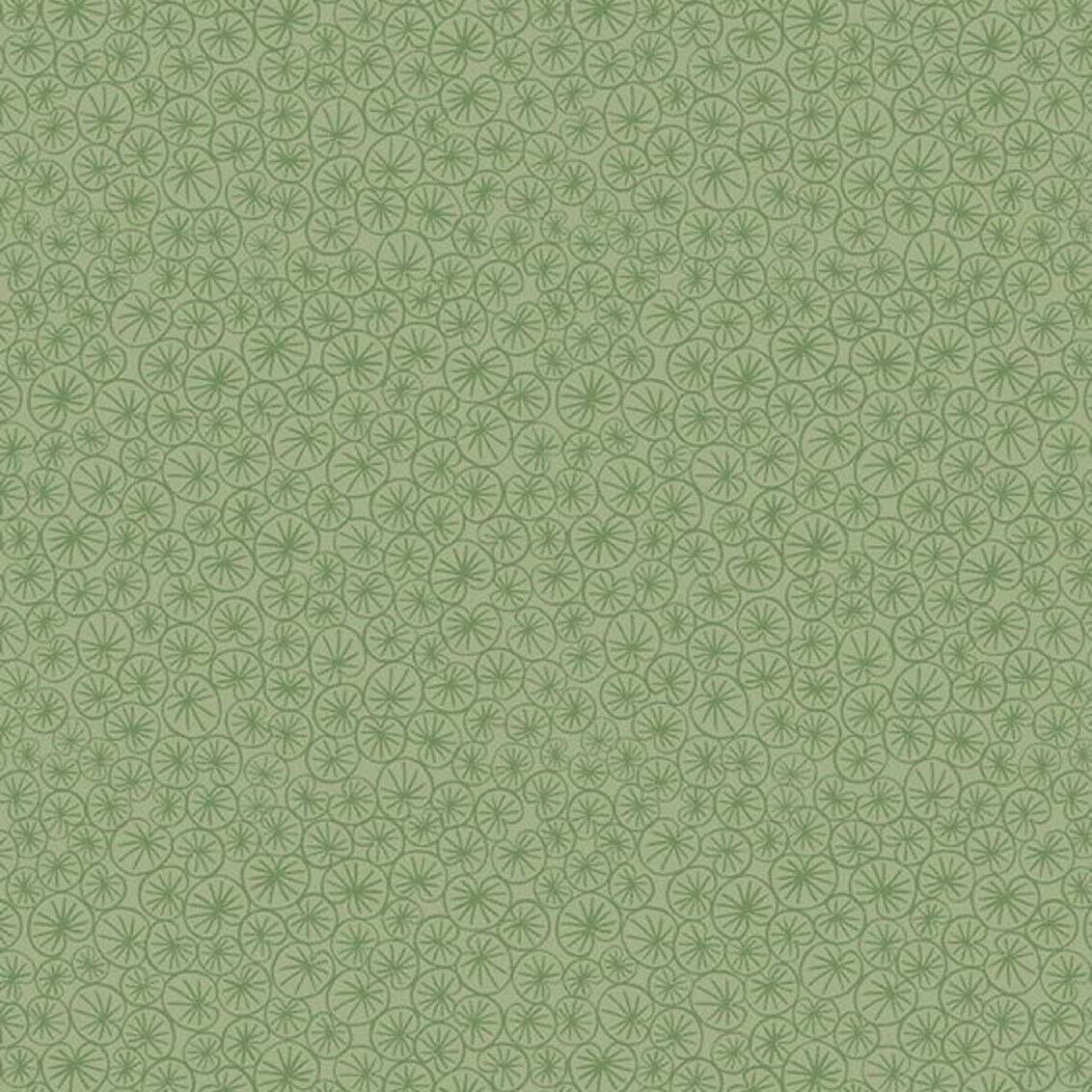 Lewis & Irene The Village Pond Marigold Leaves On Grass Green Cotton Prints