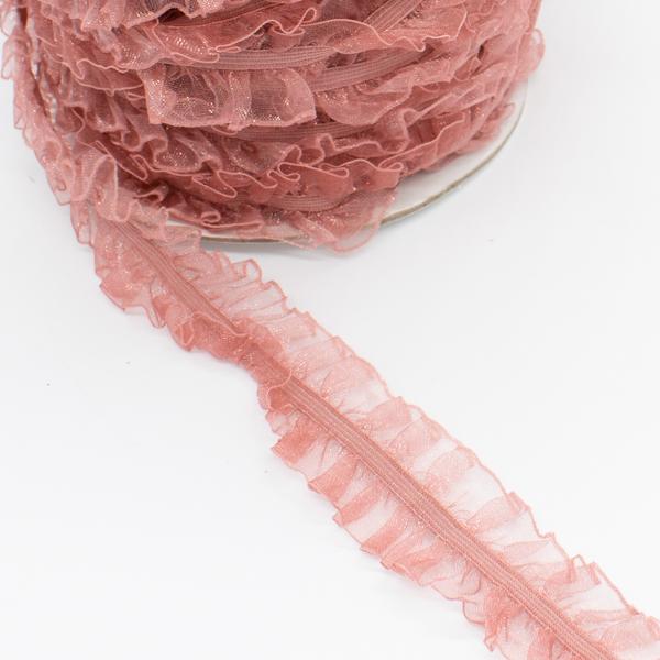 Frilled Organza Elastic Lace Trim 25mm -  Design 2