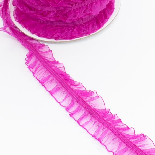 Frilled Organza Elastic Lace Trim 25mm -  Design 2