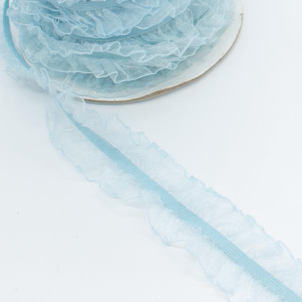 Frilled Organza Elastic Lace Trim 25mm -  Design 2