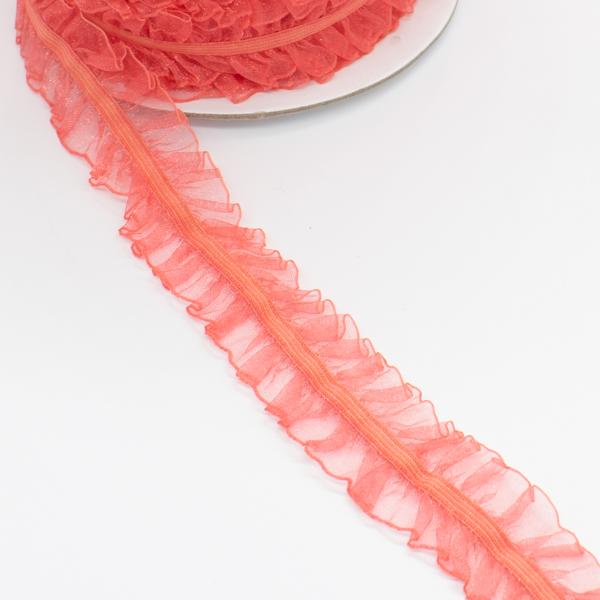 Frilled Organza Elastic Lace Trim 25mm -  Design 2