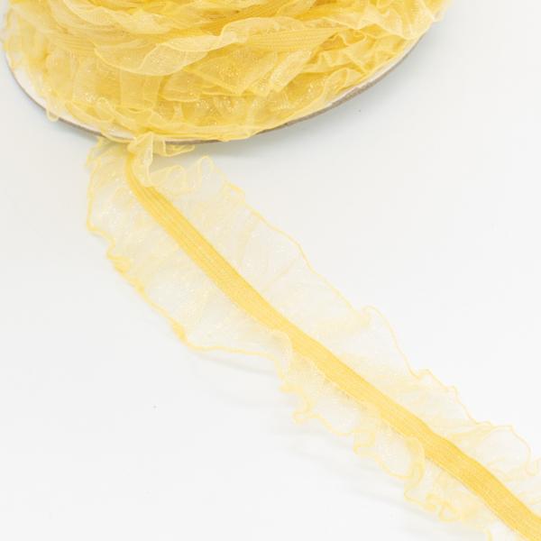 Frilled Organza Elastic Lace Trim 25mm -  Design 2