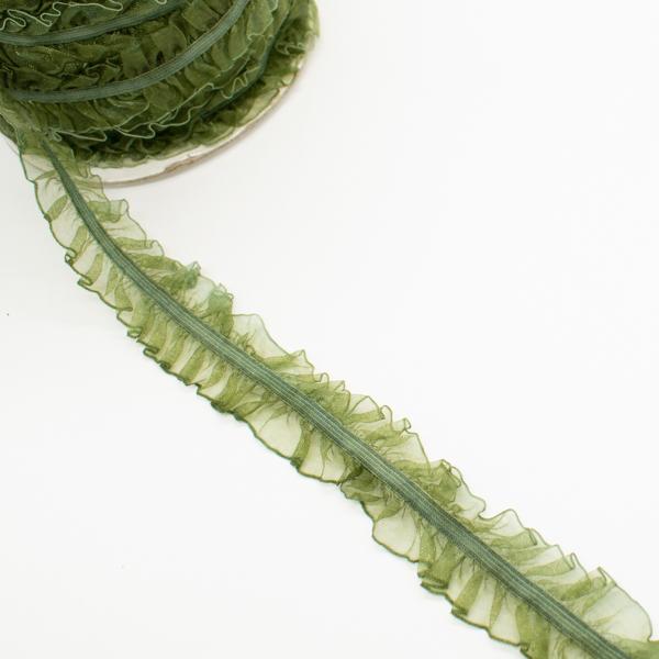 Frilled Organza Elastic Lace Trim 25mm -  Design 2