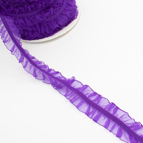 Frilled Organza Elastic Lace Trim 25mm -  Design 2