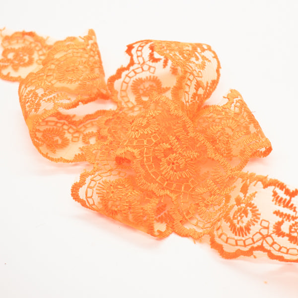 Embroidered Organza Lace Trim-4cm