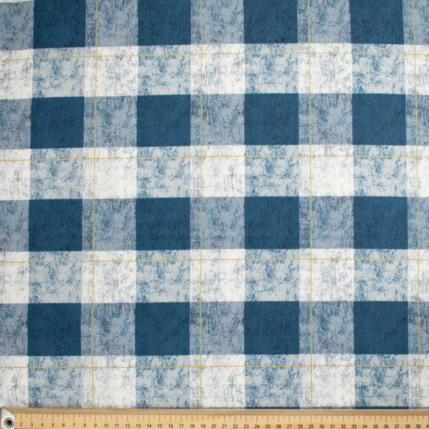 Classic Check & Stripe Collection Blue & Gold Checks Cotton Prints
