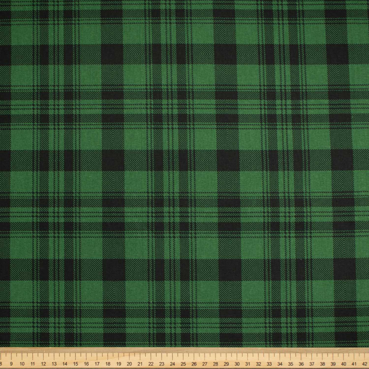 Classic Check & Stripe Collection Green & Black Checks Cotton Prints