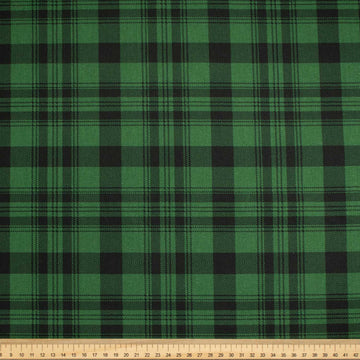 Classic Check & Stripe Collection Green & Black Checks Cotton Prints